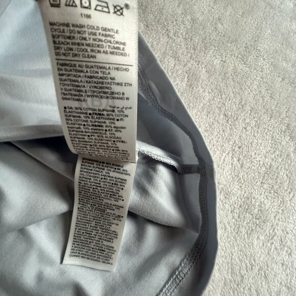 Athleta Womens Essential V-Neck Tee Short Sleeve T-Shirt Light Blue XL New - Picture 5 of 8